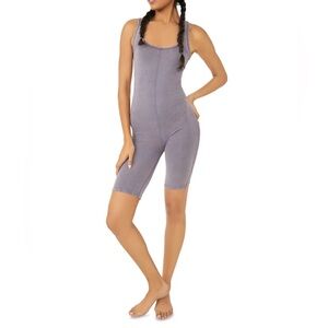 Free People Movement Nightingale Sleeveless Hot Shot Biker Short Romper Sz Small